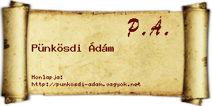 Pünkösdi Ádám névjegykártya